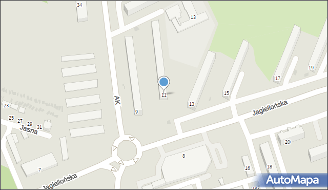 Radomsko, Jagiellońska, 11, mapa Radomsko