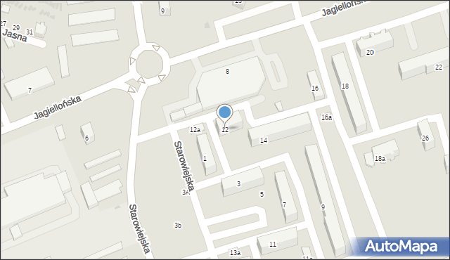 Radomsko, Jagiellońska, 12, mapa Radomsko