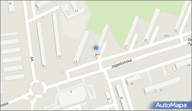 Radomsko, Jagiellońska, 15, mapa Radomsko