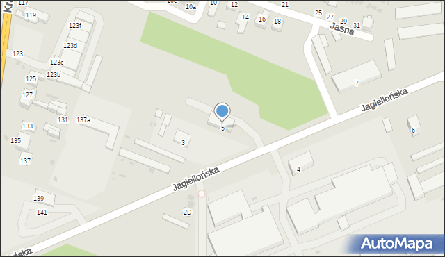 Radomsko, Jagiellońska, 5, mapa Radomsko