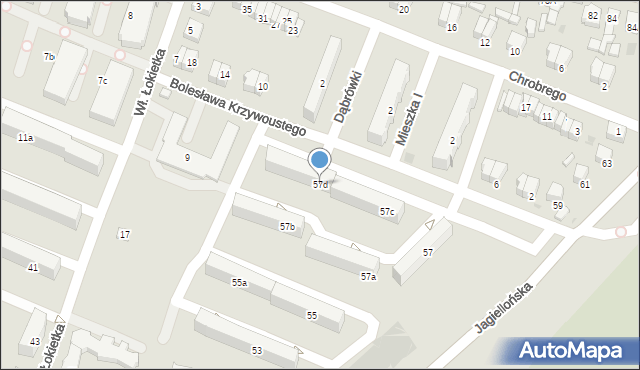 Radomsko, Jagiellońska, 57d, mapa Radomsko