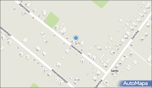 Radomsko, Jaworowa, 10, mapa Radomsko