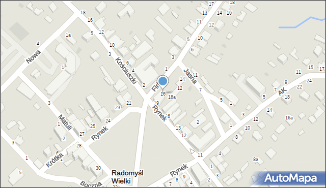 Radomyśl Wielki, Jasna, 16, mapa Radomyśl Wielki