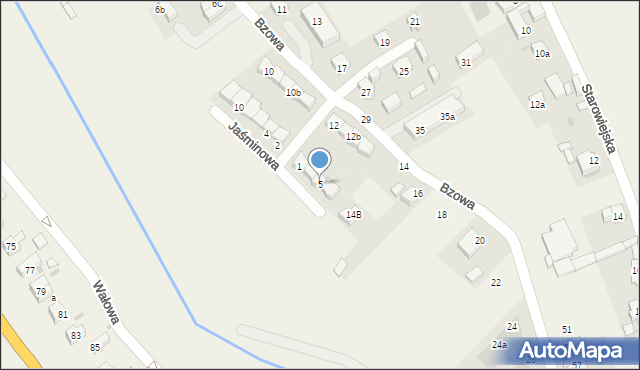 Radwanice, Jaśminowa, 5, mapa Radwanice