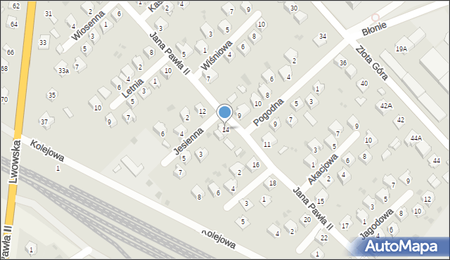 Radymno, Jana Pawła II, 14, mapa Radymno