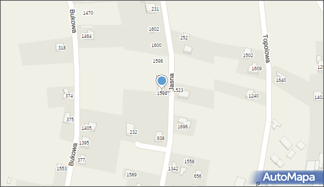 Radziechowy, Jasna, 1594, mapa Radziechowy