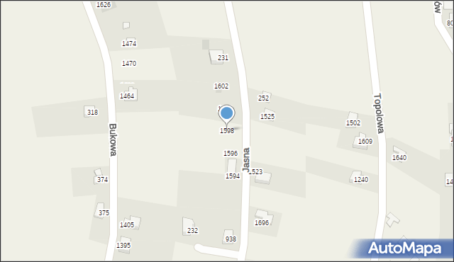 Radziechowy, Jasna, 1598, mapa Radziechowy