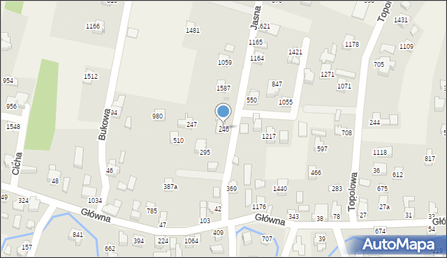 Radziechowy, Jasna, 246, mapa Radziechowy