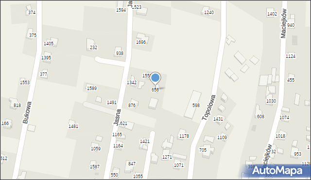 Radziechowy, Jasna, 656, mapa Radziechowy