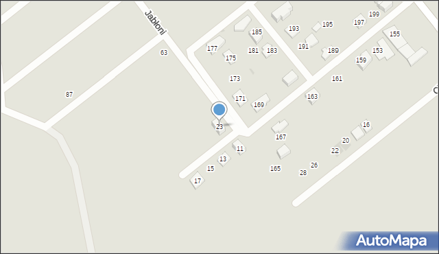 Radzionków, Jabłoni, 23, mapa Radzionków