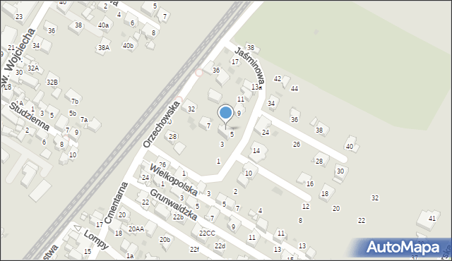Radzionków, Jaśminowa, 5a, mapa Radzionków