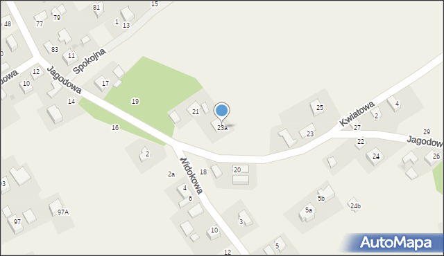 Radziszów, Jagodowa, 23a, mapa Radziszów