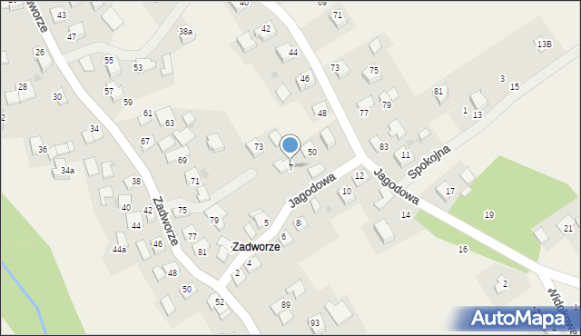 Radziszów, Jagodowa, 7, mapa Radziszów