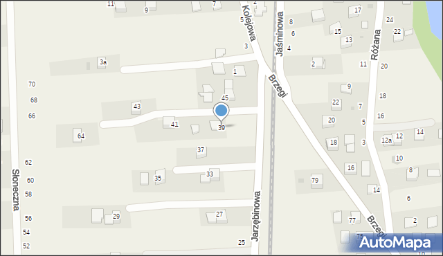 Radziszów, Jarzębinowa, 39, mapa Radziszów