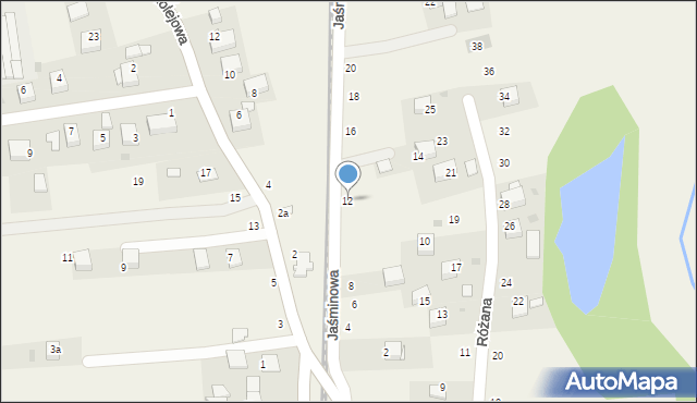 Radziszów, Jaśminowa, 12, mapa Radziszów