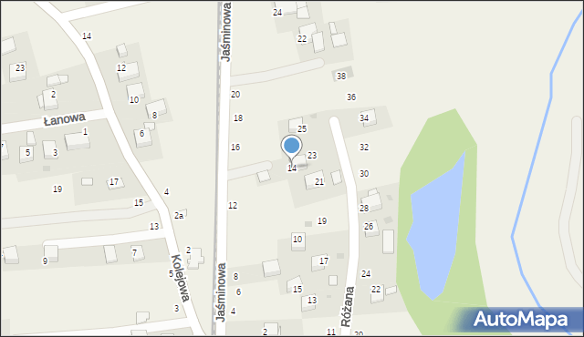 Radziszów, Jaśminowa, 14, mapa Radziszów