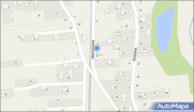 Radziszów, Jaśminowa, 4, mapa Radziszów