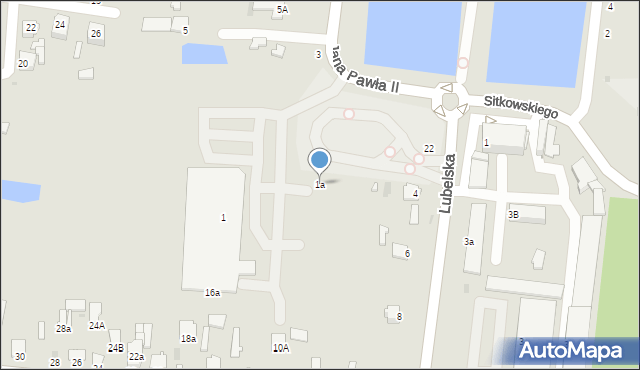 Radzyń Podlaski, Jana Pawła II, 1a, mapa Radzyń Podlaski