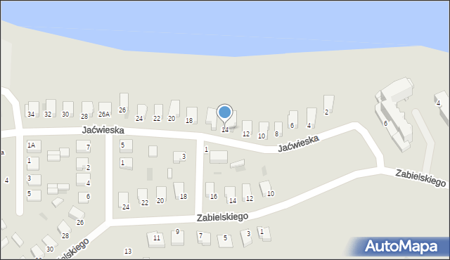 Rajgród, Jaćwieska, 14, mapa Rajgród