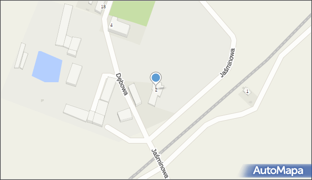 Rajkowy, Jaśminowa, 2, mapa Rajkowy