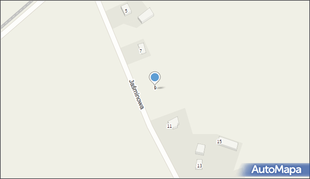 Rajkowy, Jaśminowa, 9, mapa Rajkowy