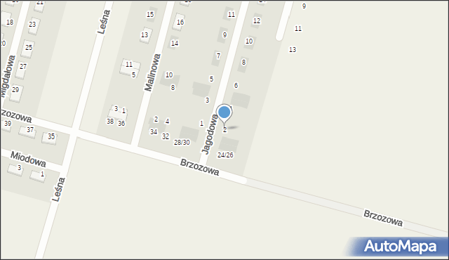 Raków Duży, Jagodowa, 2, mapa Raków Duży