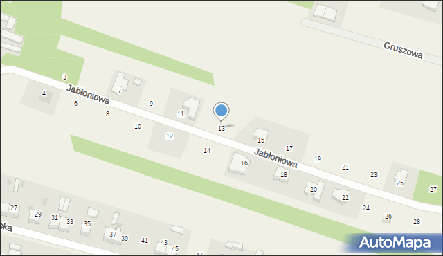 Rędziny, Jabłoniowa, 13, mapa Rędziny