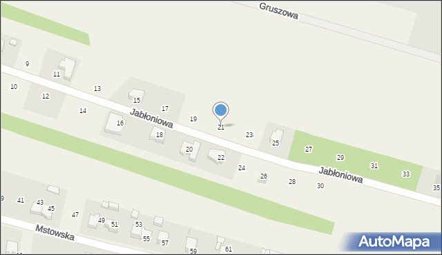 Rędziny, Jabłoniowa, 21, mapa Rędziny