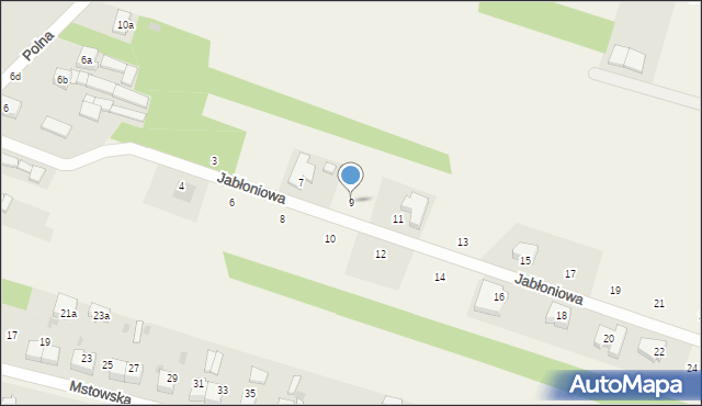 Rędziny, Jabłoniowa, 9, mapa Rędziny