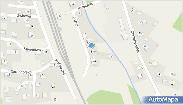 Regulice, Jasna, 9, mapa Regulice