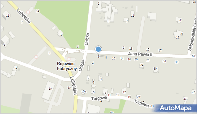 Rejowiec Fabryczny, Jana Pawła II, 6, mapa Rejowiec Fabryczny