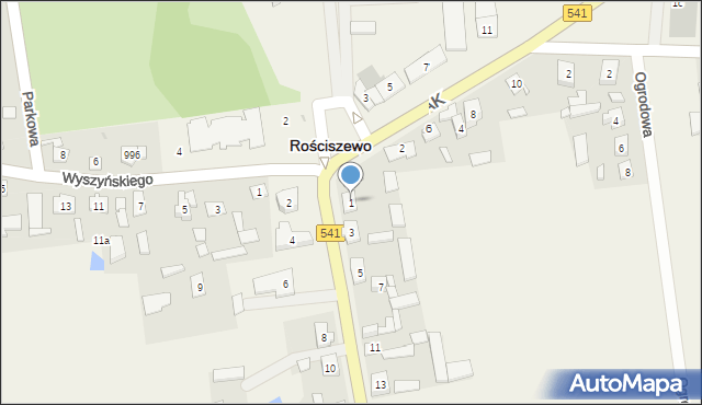 Rościszewo, Jana Pawła II, 1, mapa Rościszewo