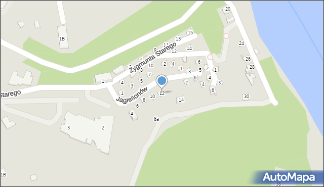 Różan, Jagiellonów, 12, mapa Różan