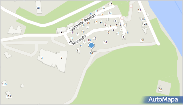 Różan, Jagiellonów, 8a, mapa Różan