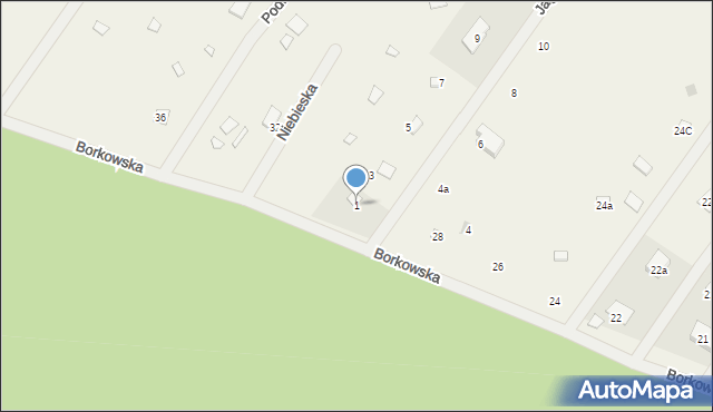 Ruda, Jagodowa, 1, mapa Ruda