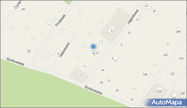 Ruda, Jagodowa, 5, mapa Ruda