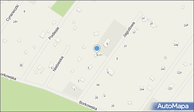 Ruda, Jagodowa, 7, mapa Ruda