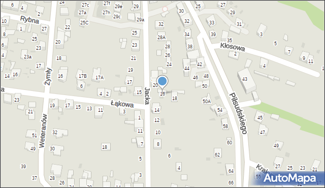 Ruda Śląska, Jacka, 16, mapa Rudy Śląskiej