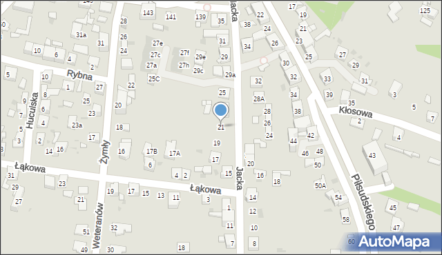 Ruda Śląska, Jacka, 21, mapa Rudy Śląskiej