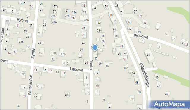 Ruda Śląska, Jacka, 22, mapa Rudy Śląskiej