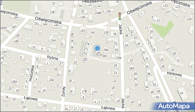 Ruda Śląska, Jacka, 27i, mapa Rudy Śląskiej