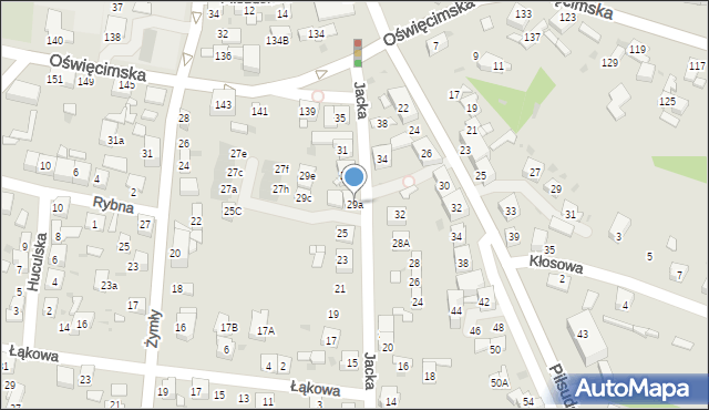 Ruda Śląska, Jacka, 29a, mapa Rudy Śląskiej