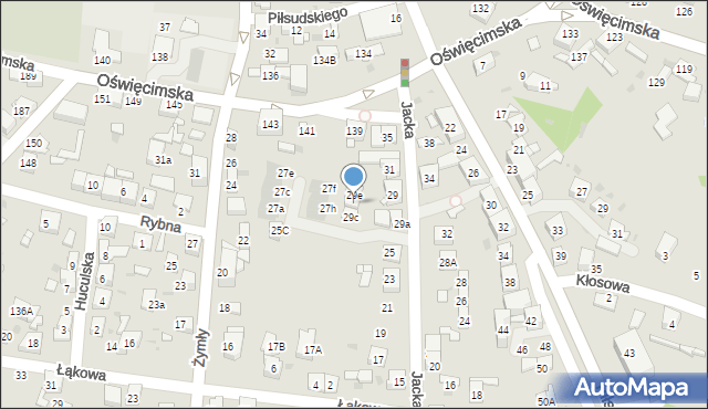 Ruda Śląska, Jacka, 29d, mapa Rudy Śląskiej
