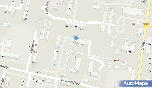 Ruda Śląska, Jankowskiego Alojzego, 12A, mapa Rudy Śląskiej