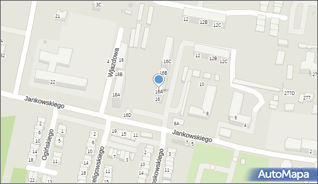Ruda Śląska, Jankowskiego Alojzego, 16A, mapa Rudy Śląskiej