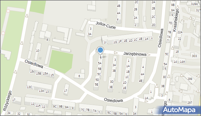 Ruda Śląska, Jarzębinowa, 5, mapa Rudy Śląskiej