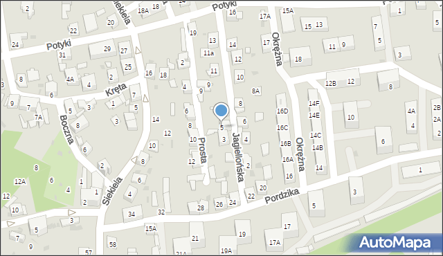 Ruda Śląska, Jagiellońska, 5, mapa Rudy Śląskiej