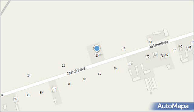 Ruda Wielka, Jaśminowa, 20, mapa Ruda Wielka