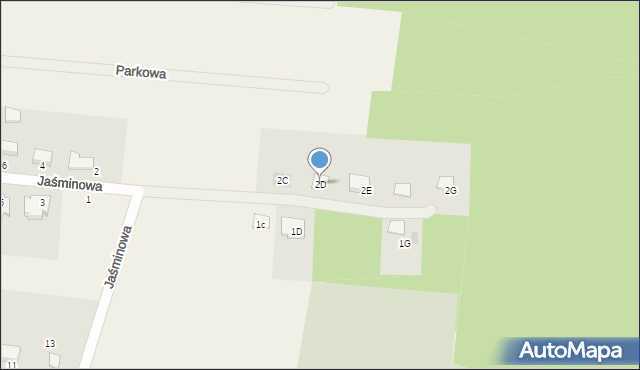 Rurzyca, Jaśminowa, 2D, mapa Rurzyca