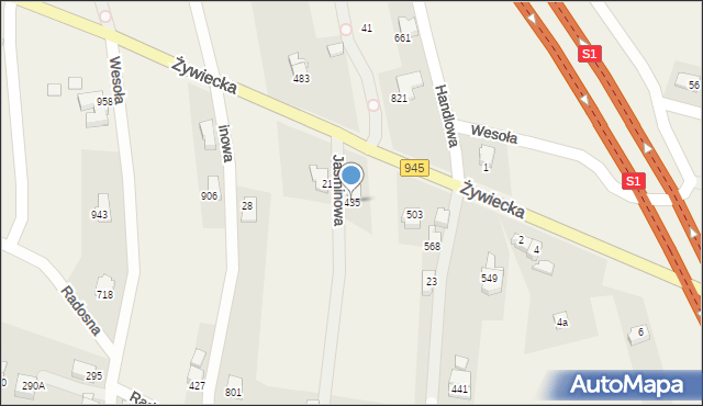 Rybarzowice, Jaśminowa, 435, mapa Rybarzowice